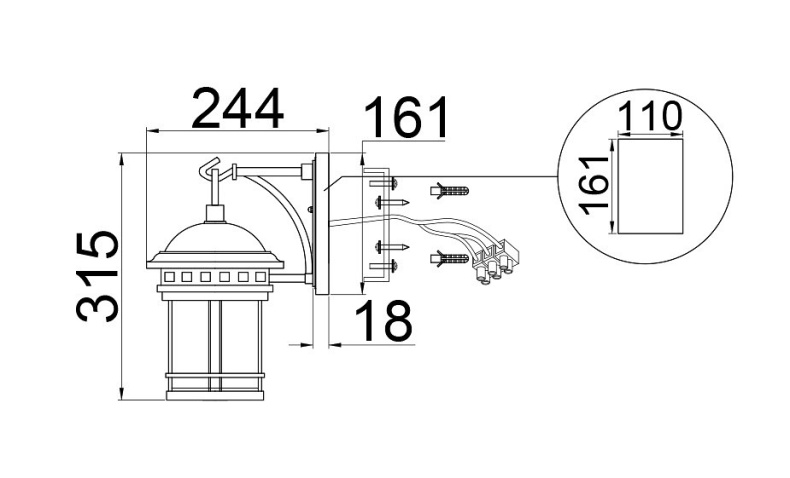 Уличный настенный светильник Maytoni Salamanca O031WL-01BR - 1