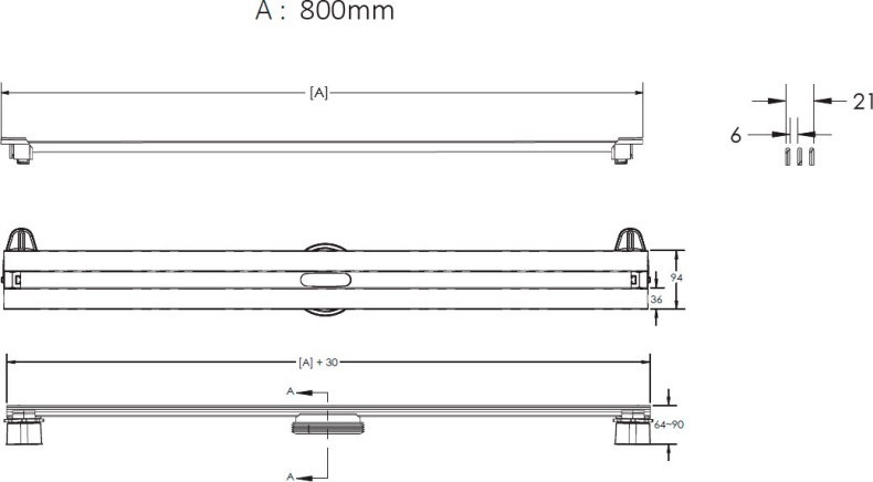 Душевой лоток Berges Wasserhaus Super Slim 092154 80 см - 9