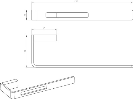 Полотенцедержатель Boheme Q черный 10945-SGM - 1