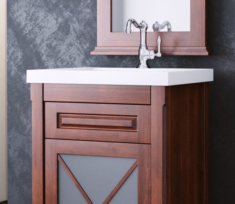 Тумба с раковиной Opadiris Палермо 50 R светлый орех - 2