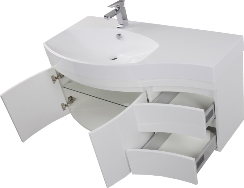 Тумба с раковиной Aquanet Опера 2-115  белая L 169613 - 3
