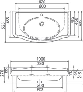 Мебельная раковина Opadiris CeraStyle Виктория 100 030400-u-01 - 2