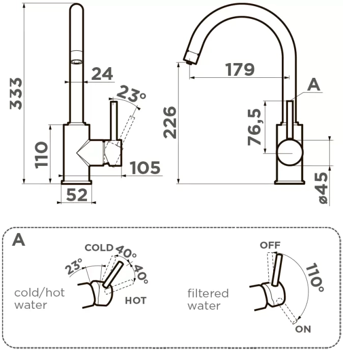 Смеситель для кухни Omoikiri Shinagawa ваниль  4994407 - 1