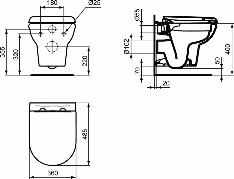 Комплект Ideal Standard Prosys Exacto  X042601 - 3
