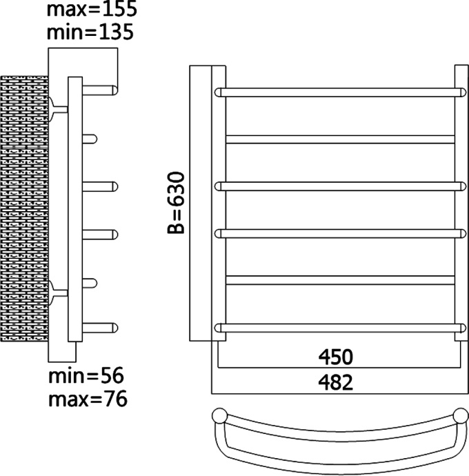 Полотенцесушитель водяной Terminus Евромикс П6 450x596 4670030723116 - 4