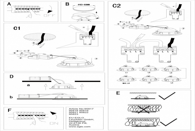 Набор встраиваемых светильников Eglo ПРОМО Pineda 95821 - 1