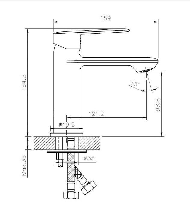 Agger Clean A2402100 смеситель для раковины, хром - 1