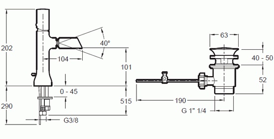 Смеситель для биде Jacob Delafon Toobi хром  E8961-BN - 1