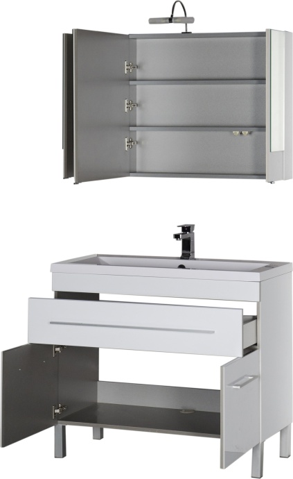 Тумба с раковиной Aquanet Верона 100 белая, 1 ящик, 2 двери 182710 - 13