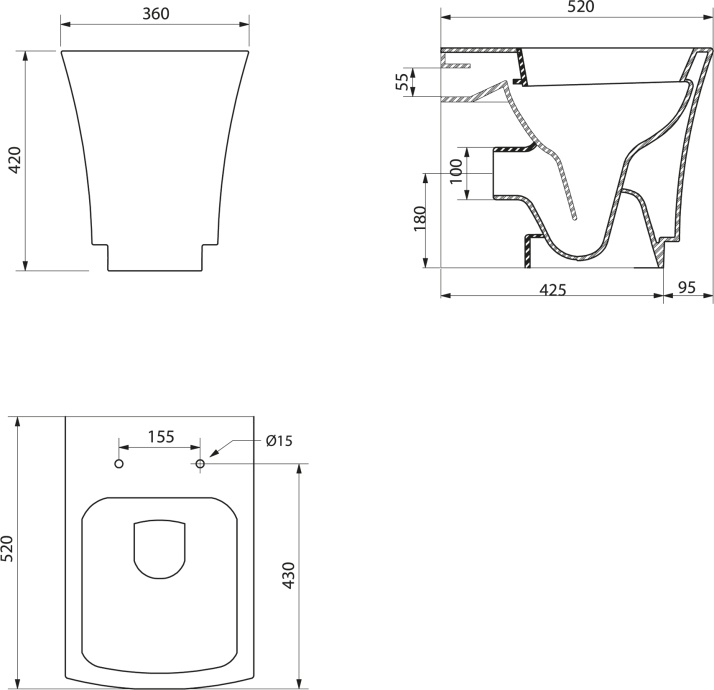 Унитаз приставной BelBagno Regina - 1