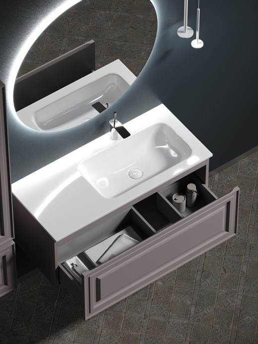 Тумба под раковину Sancos Very 100 правая темно-бежевая VR100RSM - 1