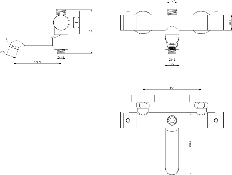 Термостат Swedbe Hermes 9042 для ванны с душем - 1