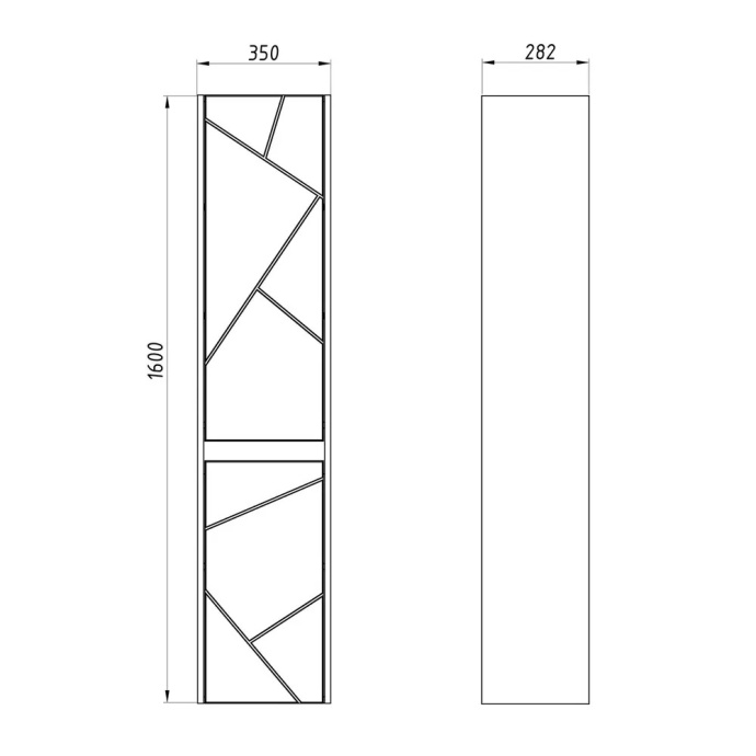 Пенал ASB-MEBEL диана 35 белый 12035 - 4