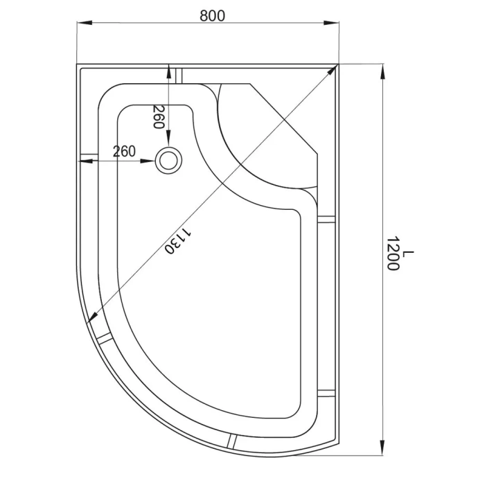 Душевая кабина Deto L 120х80 белый  L620LN - 3