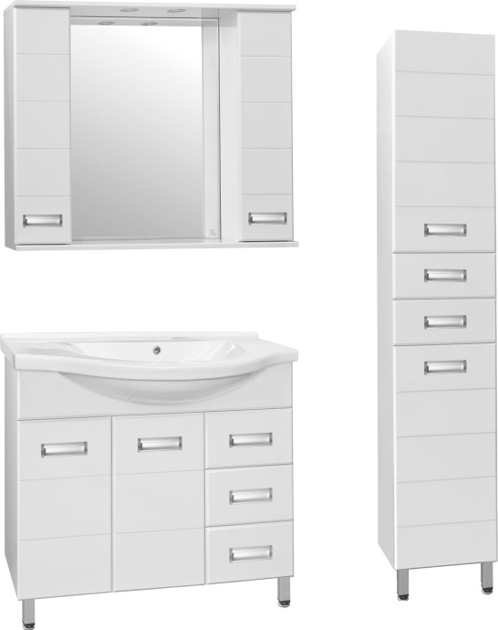 Тумба для комплекта Style Line Ирис 100 белая ЛС-00000178 - 3