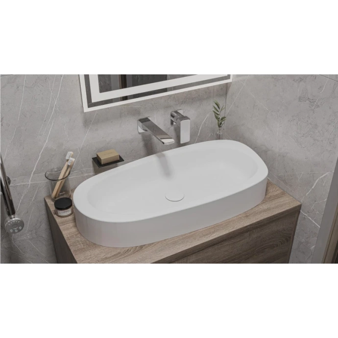 Раковина накладная Whitecross Moonstone E 70х35 белая матовая 0731.070035.200 - 2