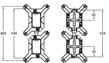 Комплект MODULO для объединения 2-х универсальных систем Jacob Delafon Modulo  98788D-NF - 1