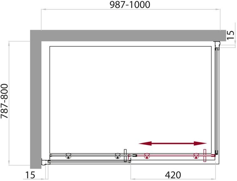 Душевой уголок BelBagno Uno AH 1 100/80 C Cr UNO-AH-1-100/80-C-Cr - 3