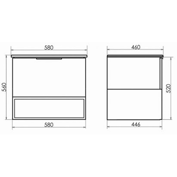 Тумба с раковиной Comforty Франкфурт 60 дуб коричневый 00004150530 - 3