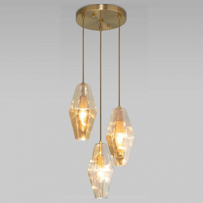 Подвесной светильник Eurosvet Prism 50236/3 янтарный - 0