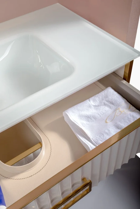 Тумба под раковину моноблок Boheme Armadi Art Monaco 100 белый глянец - золото 866-100-WG - 5