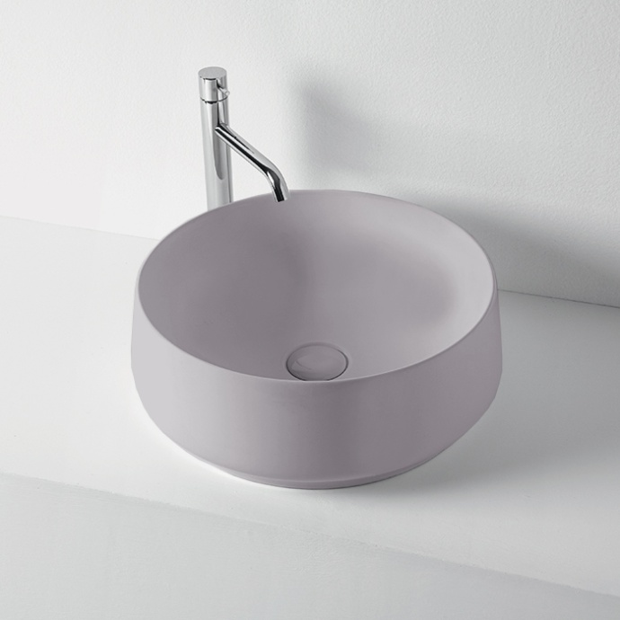 KERASAN F10 Раковина накладная D43 см, H 16 см, без отв под смеситель, цвет Ferro matt 460489 - 0