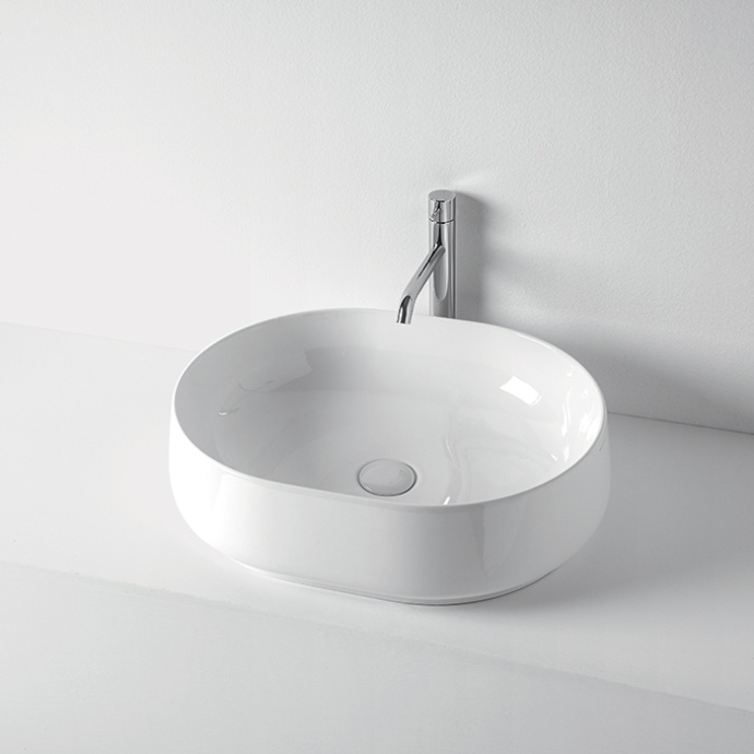 KERASAN F10 Раковина накладная 56х44 см, без отв под смеситель, цвет белый 460501 - 0