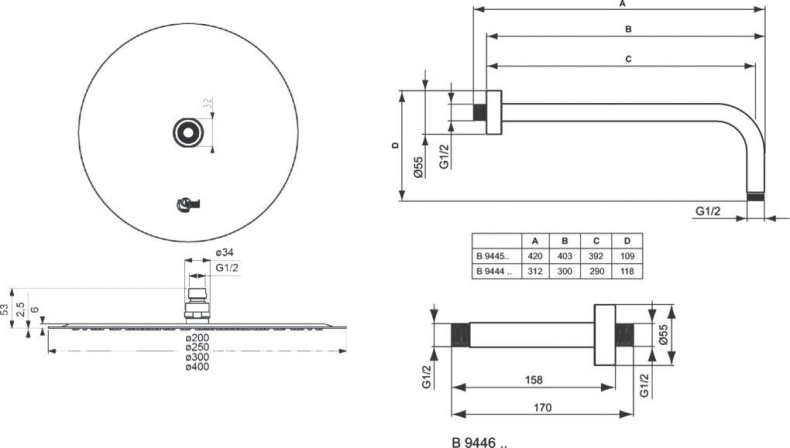 Душевой комплект Ideal Standard Ceratherm хром BD006XC - 10