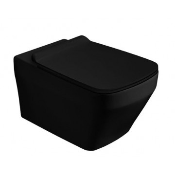 Чаша для подвесного унитаза Simas Baden Baden 56 черная матовая без сиденья BB18nero matt - 0