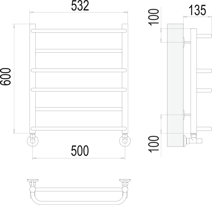 Водяной полотенцесушитель Terminus Евромикс П6 500x600 Хром 4670078530141 - 2