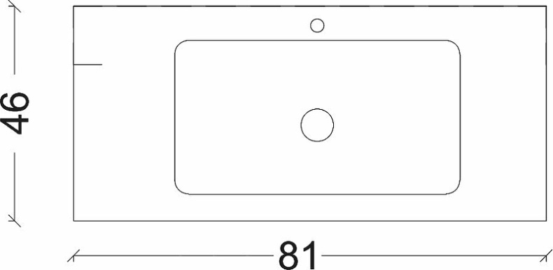 Раковина - столешница Armadi Art Vallessi 80 черный матовый 838-080-A - 6