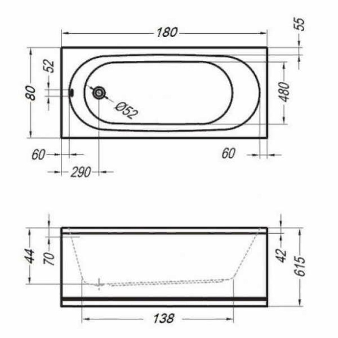Ванна акриловая Kolpa San Tamia 180X80 белый 533880 - 2