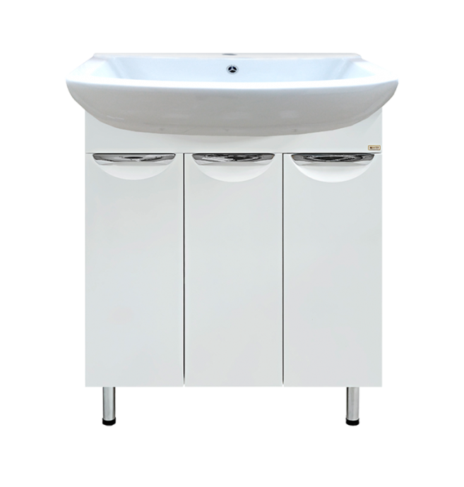 Тумба под раковину Misty Фиона 75 белая глянцевая Э-Фио01075-012 - 0