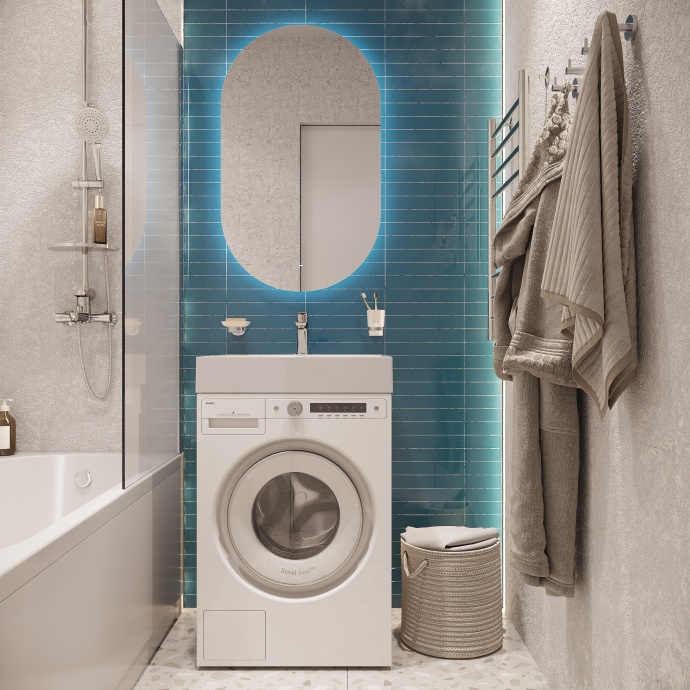 Раковина STWORKI Дублин 55 см, на стиральную машину RSD550 - 2