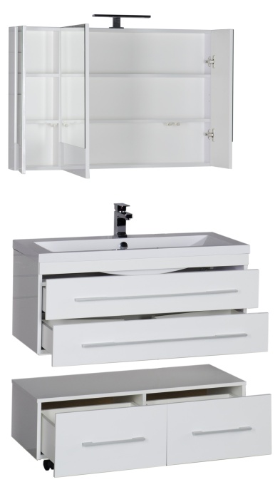 Зеркало-шкаф Aquanet Нота 100 камерино белый 165372 - 14