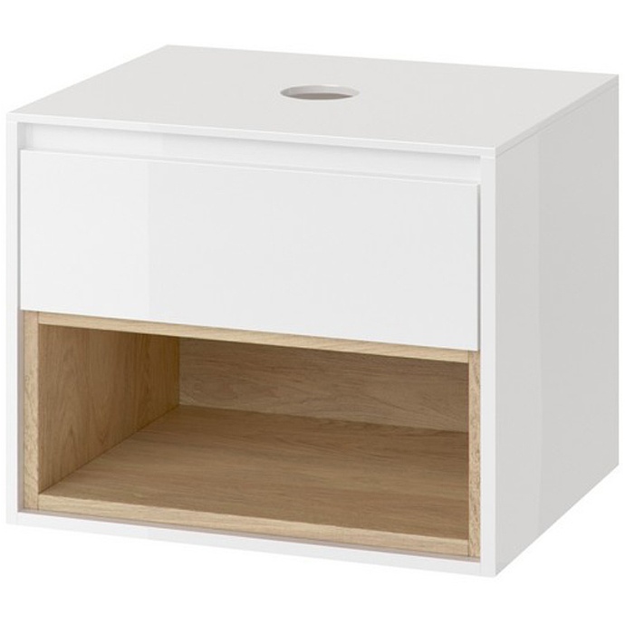 Тумба под накладную раковину Excellent Tuto 60 белый - светлое дерево  MLEX.0102.600.WHBL - 0