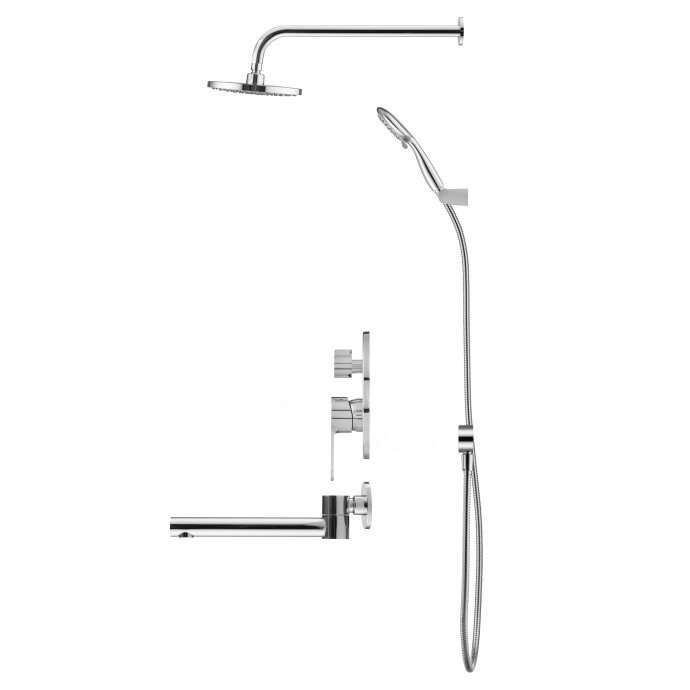 Swedbe Platta Душевой комплект со встроен.смесит. (с монтаж.боксом), верх.душем и повор.изливом 5544 - 3