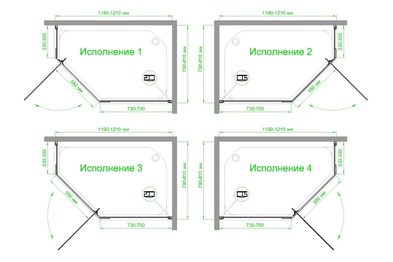 Душевой уголок Royal Bath TR 80х120 профиль белый стекло прозрачное RB1280TR-T - 3