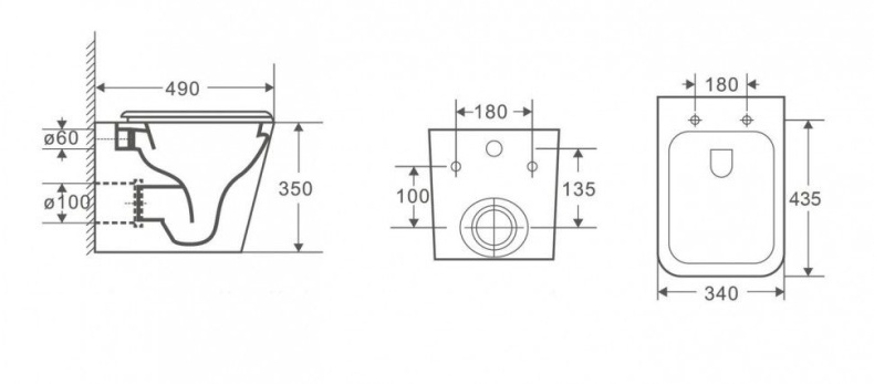 Унитаз подвесной CeramaLux белый, смыв AquaBlade  5171 - 2