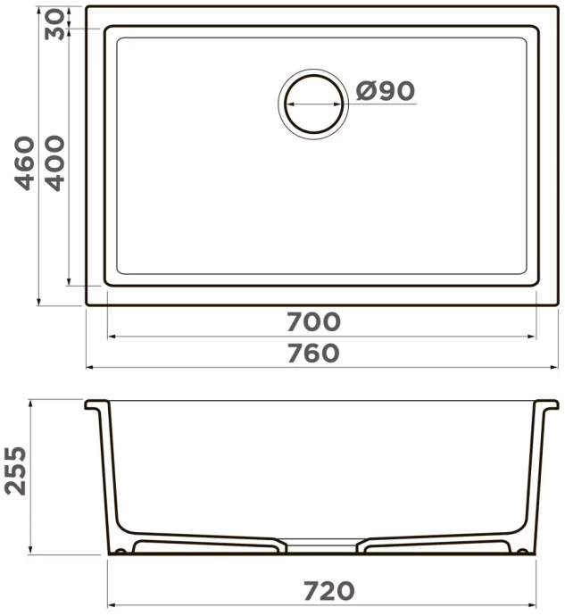 Мойка кухонная Omoikiri Okinoshima Natceramic/черный  4997146 - 1