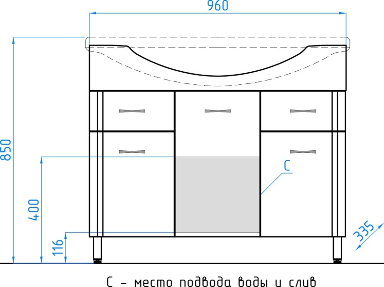 Мебель для ванной Style Line Эко Стандарт №26 100 белая - 15