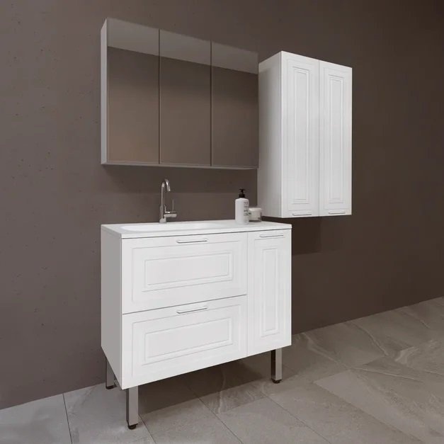 Тумба для комплекта Style Line Альба 90 Люкс L, с бельевой корзиной ЛС-000010052 - 1