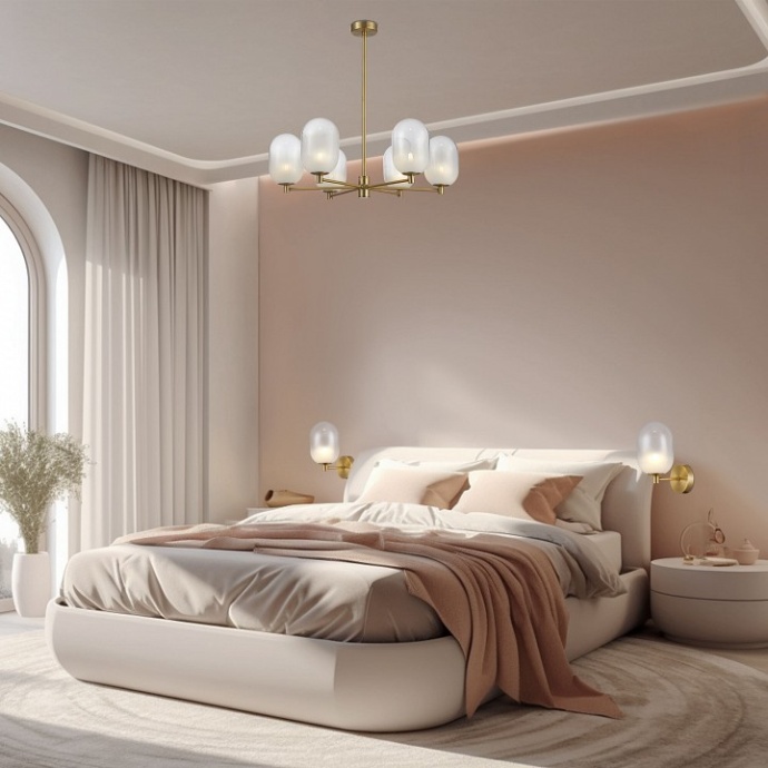 Люстра на штанге Eurosvet Loona 60161/6 латунь - 2