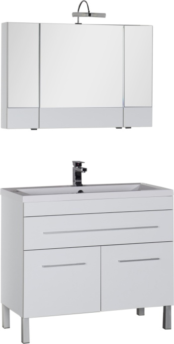 Тумба с раковиной Aquanet Верона 100 белая, 1 ящик, 2 двери 182710 - 8
