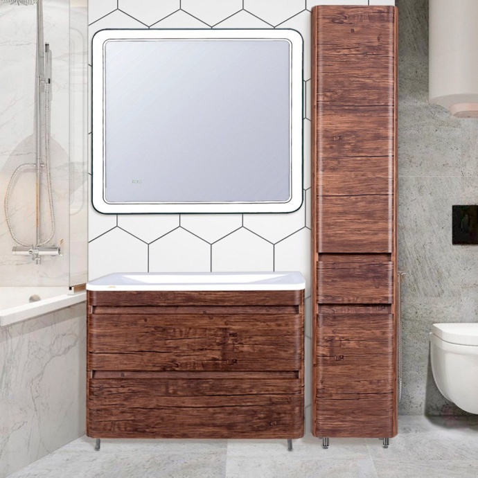 Зеркало Style Line Атлантика 100 с подсветкой и часами СС-00000669 - 1