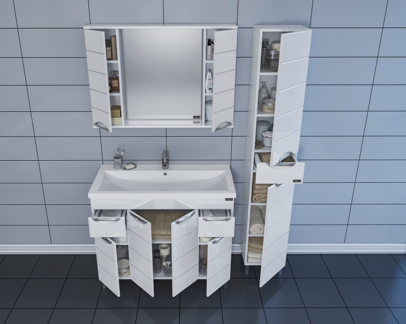 Тумба с раковиной Санта Родос 100 белый - 3