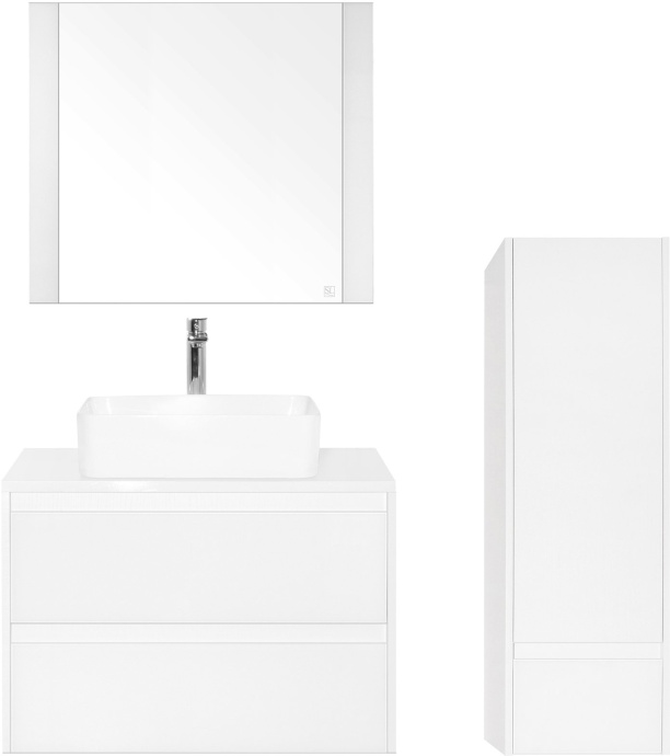 Тумба для комплекта Style Line Монако 80 Plus, осина белая ЛС-00000634 - 1