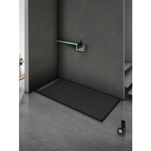 Душевой поддон с сифоном WW TRS 10080 STONE-BL 100х80 черный  10000004380 - 0