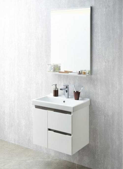 Тумба под раковину Aquaton Рене 60 белый-темное дерево 1A258501NRC80 - 7