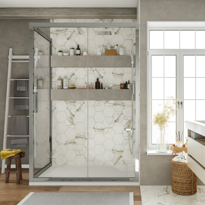 Душевой уголок STWORKI Эстерсунд DE019R80160200 160x80 см профиль хром глянец 3GW183TTKK000 - 0